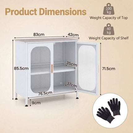 White Sideboard Buffet Cabinet with Adjustable Shelf