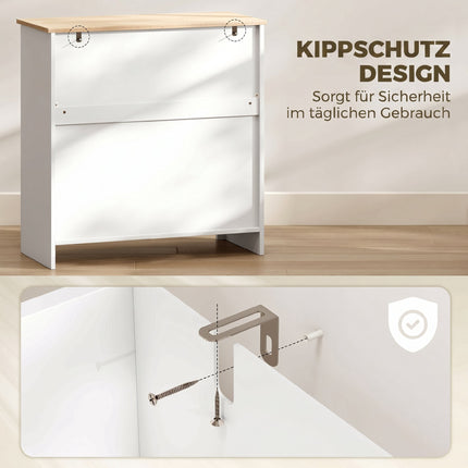 White Sideboard with Drawer and Adjustable Shelf, 78.5x35x80 cm