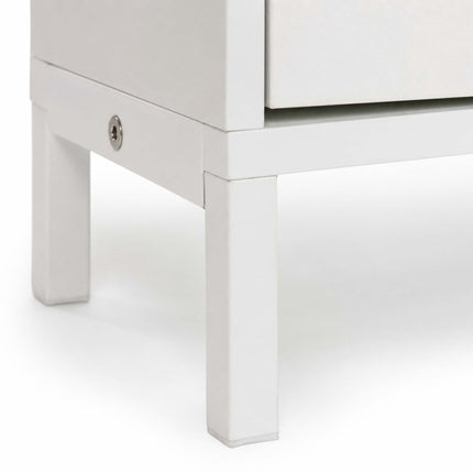 White Slim Shoe Cabinet with 4 Compartments, Space-Saving