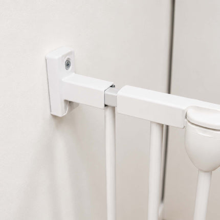 White Steel Safety Gate, Adjustable 85–180 cm