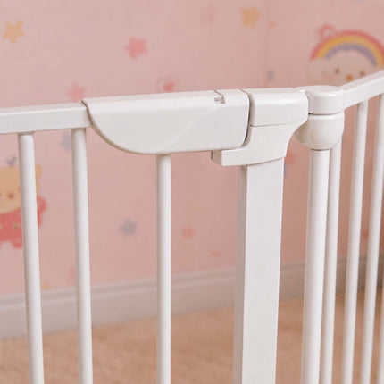 White Steel Safety Gate, Adjustable 85–180 cm