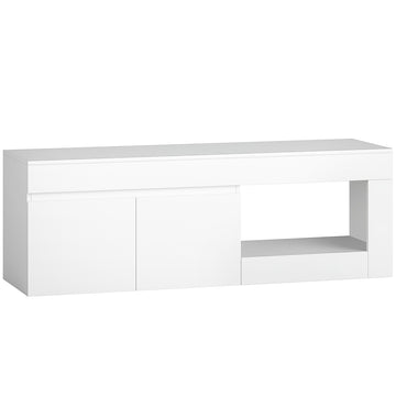 White TV Stand with Doors and Shelf for 60-Inch TVs