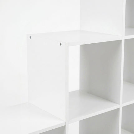 White Tiered Shelf, 6 Compartments, 97.5x97.5x29 cm