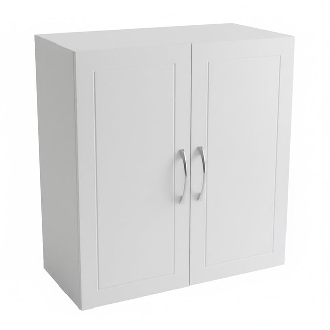 White Wall-Mounted Bathroom Cabinet, Adjustable Shelves