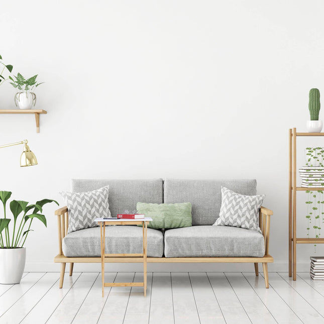 White bamboo folding table