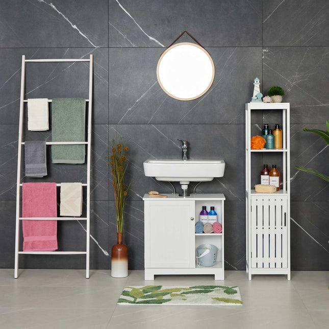 White bathroom cabinet