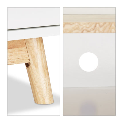 White bedside table