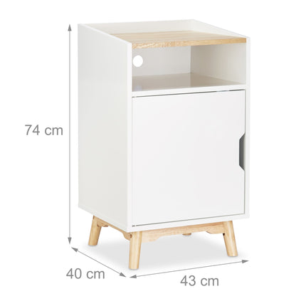 White bedside table