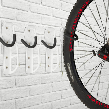 White bicycle holder wall set of 4