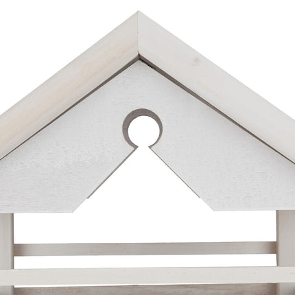 White bird table on post