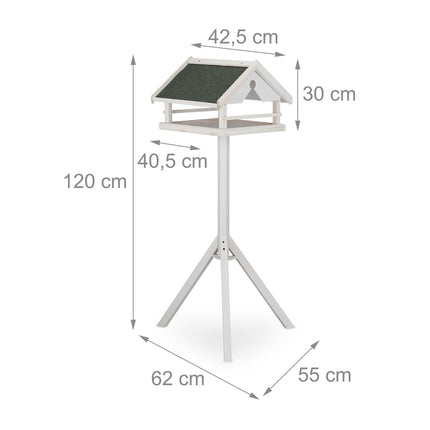 White bird table on post
