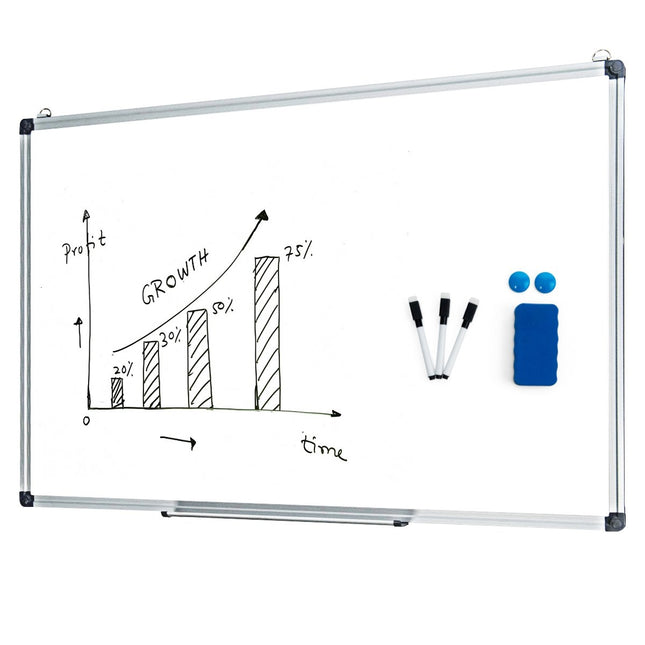 Whiteboard Magnetic Board Writing Board Wall Board Memo Board with Aluminum Frame (70 x 50 cm)