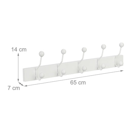 White coat hanger with 5 hooks