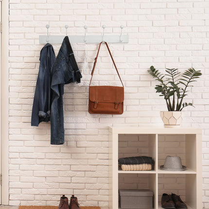 White coat hanger with 5 hooks