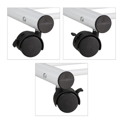 White coat hanger with wheels