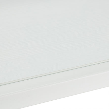 White coffee table with glass top