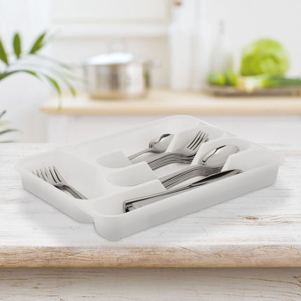 White cutlery tray set of 2