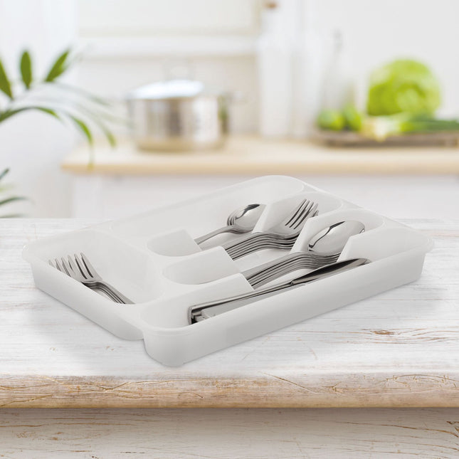 White cutlery tray set of 2