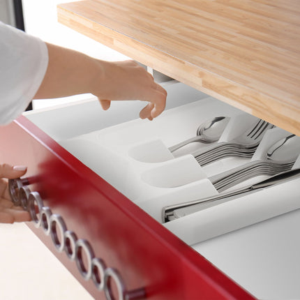 White cutlery tray set of 2