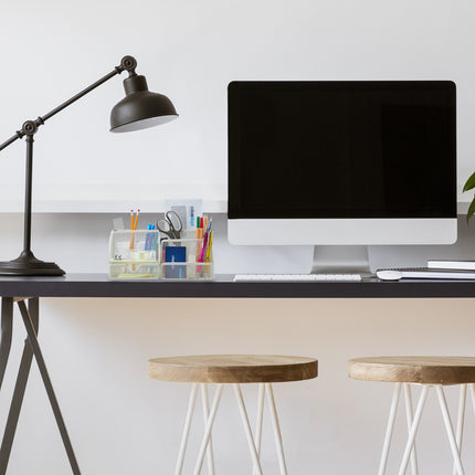 White desk storage