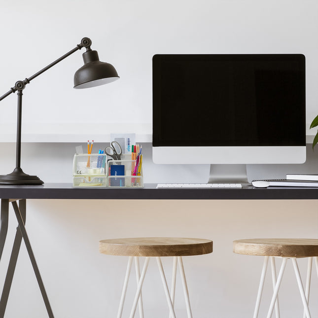 White desk storage