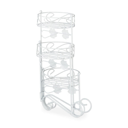 White flower pedestal in metal