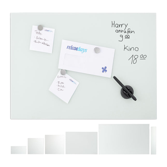 White glass magnetic board