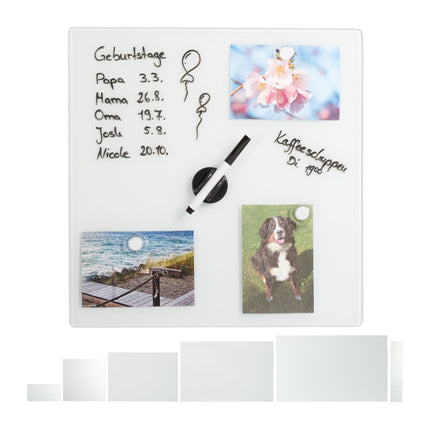 White glass magnetic board