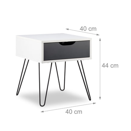 White & gray bedside table