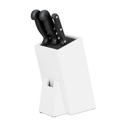 White knife block with straw