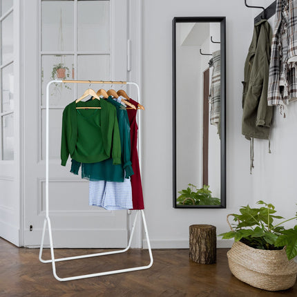 White metal coat hanger