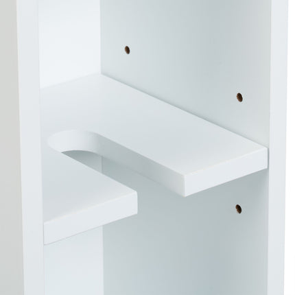 White niche cabinet with bamboo surface