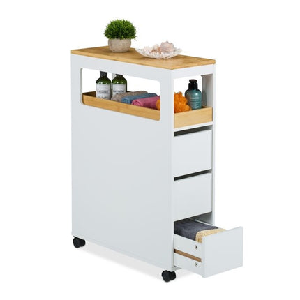 White niche cart with drawers