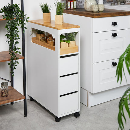 White niche cart with drawers