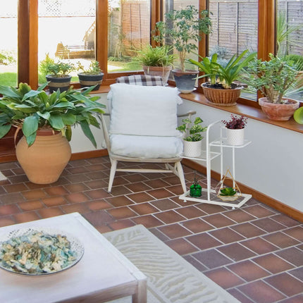White plant stand 3 levels