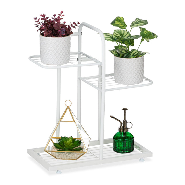White plant stand 3 levels