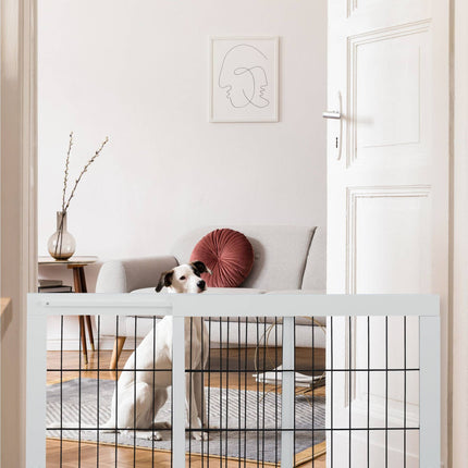 White retractable security gate
