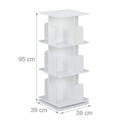 White rotating bookcase