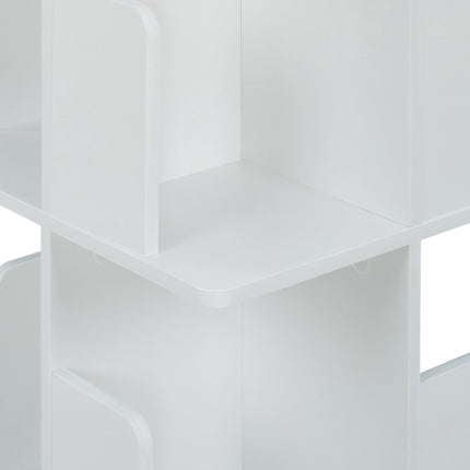 White rotating bookcase
