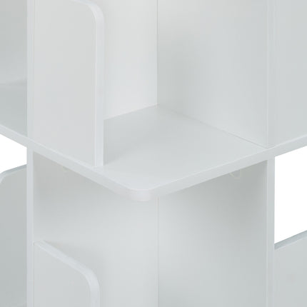 White rotating bookcase