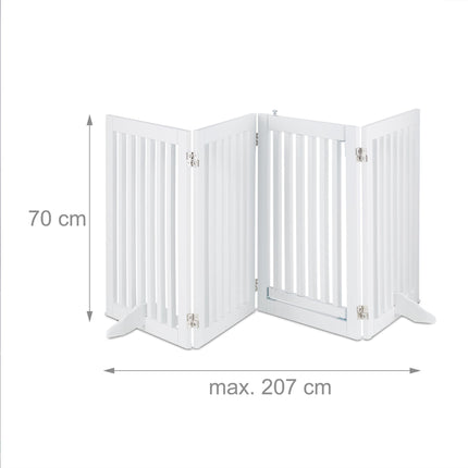 White security gate with door 70 cm