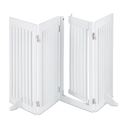 White security gate with door 92 cm