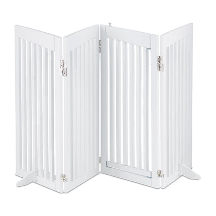 White security gate with door 92 cm
