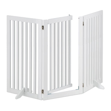 White security gate with door 92 cm