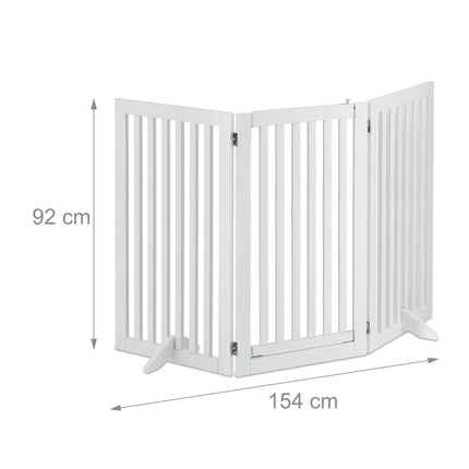 White security gate with door 92 cm