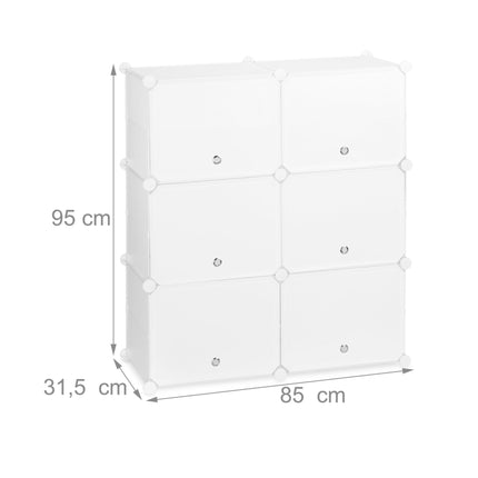 White shoe cabinet with 12 compartments