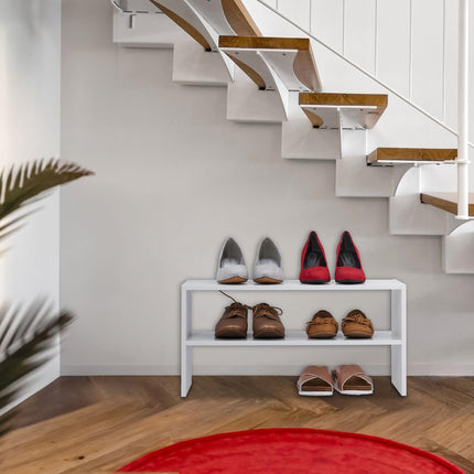 White shoe shelf with 2 shelves