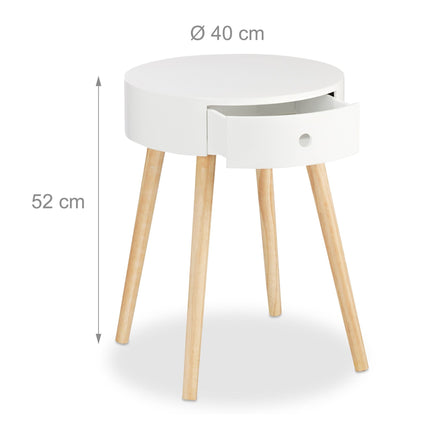 White side table with drawer