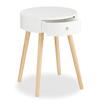 White side table with drawer