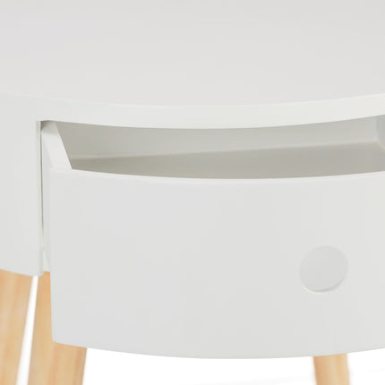 White side table with drawer